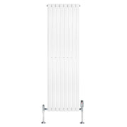 Radiatore Verticale Ovale 1600x480mm Bianco con Valvole TRV