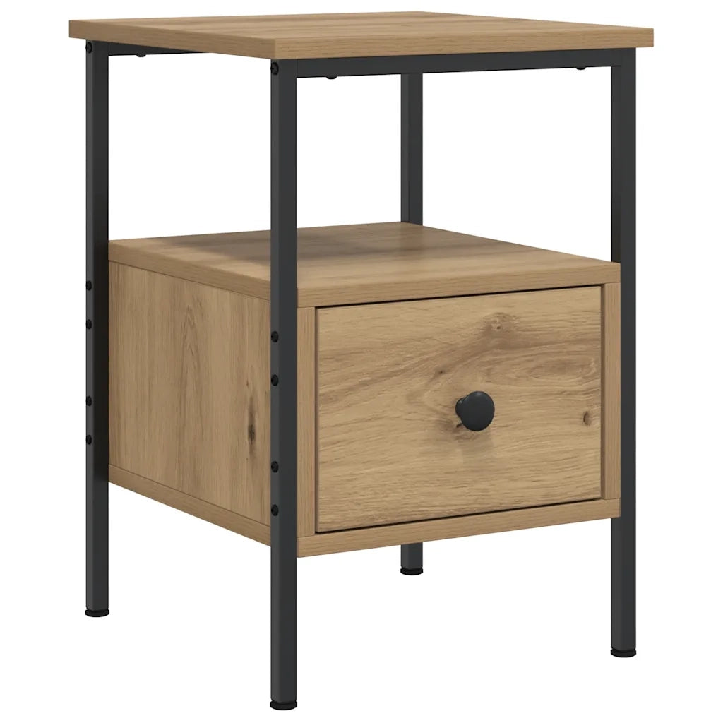 Comodini 2pz Rovere Artigianale 34x36x50cm in Legno Multistrato 857265