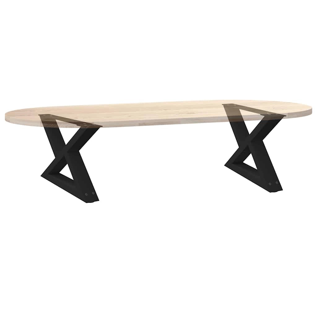 Set di 2 gambe per tavolino da caffè moderne regolabili 50 x 30 cm design geometrico in acciaio nero 02_0056970