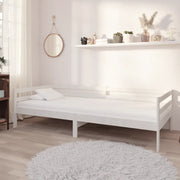 Divano Letto con Materasso 90x200 cm Bianco in Legno di Pino 3083570