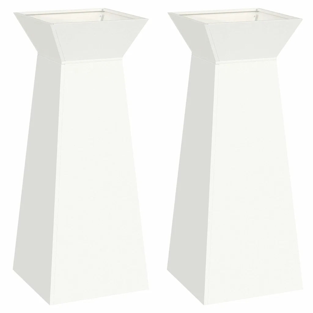 Vaso a Pilastro 2 pcs Bianco 40 x 40 x 100 cm 873855