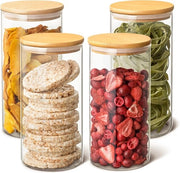 Set di contenitori di stoccaggio in vetro - a prova di aria - con 4 contenitori da 1,2 L - resistente al lavastoviglie