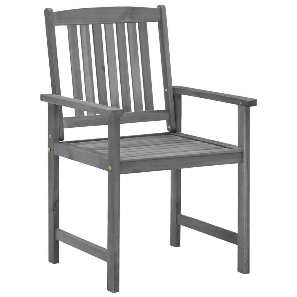 Sedie da Giardino con Cuscini 4 pz in Massello di Acacia Grigio 3061230