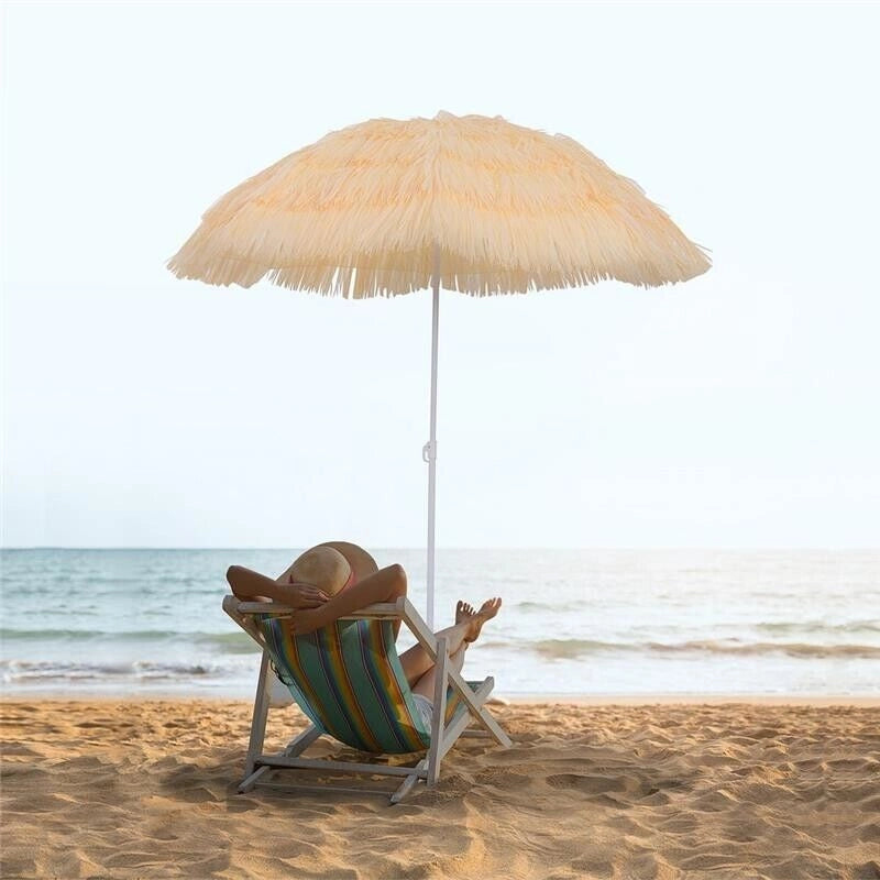 OMBRELLONE DA SPIAGGIA PALO INCLINABILE E 8 STECHE 160 CM BEIGE