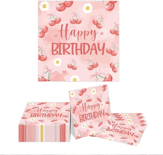 Serviette a 2 strati - 20 pezzi - tema fiesta con tema agrumi - design estate - colore rosa - serviette per festa