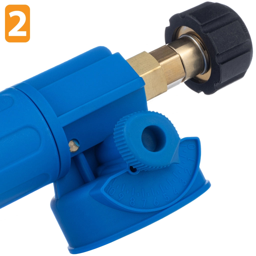 Pistola a Schiuma di Ricambio compatibile con Idropulitrice Kärcher HD/HDS – 2L, M22x1,5, 10 Livelli, Ugello 1,5 mm