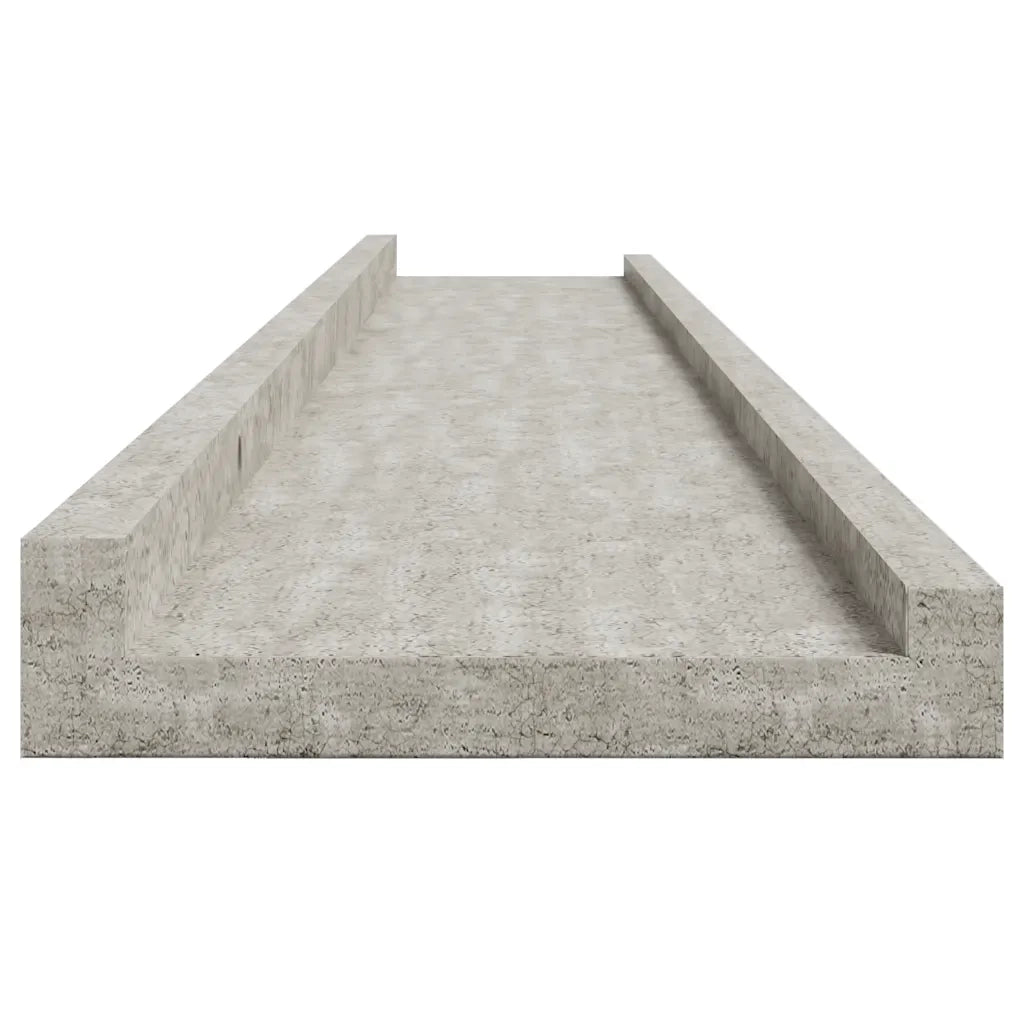 2 pz Mensole da Parete | Scaffali a Parete | Ripiano a parete Grigio Cemento 115x9x3 cm