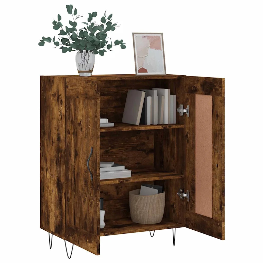 vidaXL Credenza Rovere Fumo 69,5x34x90 cm in Legno Multistrato