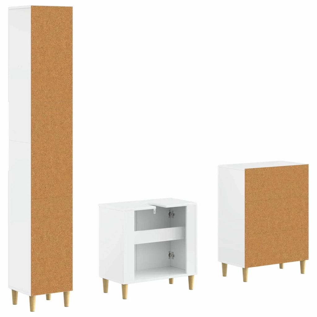 Set di armadietti da bagno in 3 pezzi ARNHEM Bianco Lucido 3417445