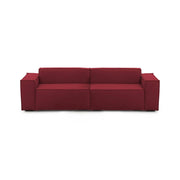 Divano fisso Argo, Divano componibile a 3 posti lineare, Made in Italy, SofÒ  moderno da soggiorno in tessuto, Cm 260x95h70, Rosso
