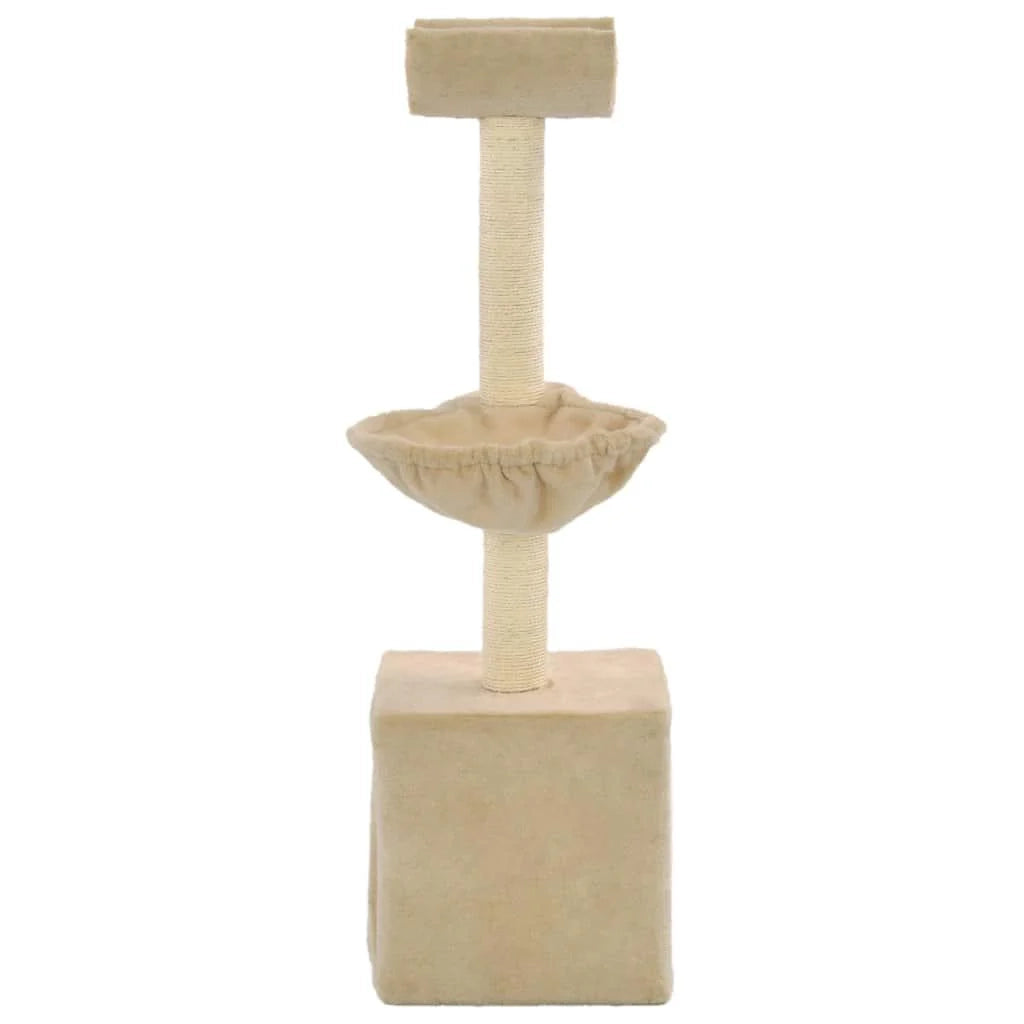 Tiragraffi albero per gatti cuccia per gatti giocattolo peluche sisal 105 cm beige 3702157