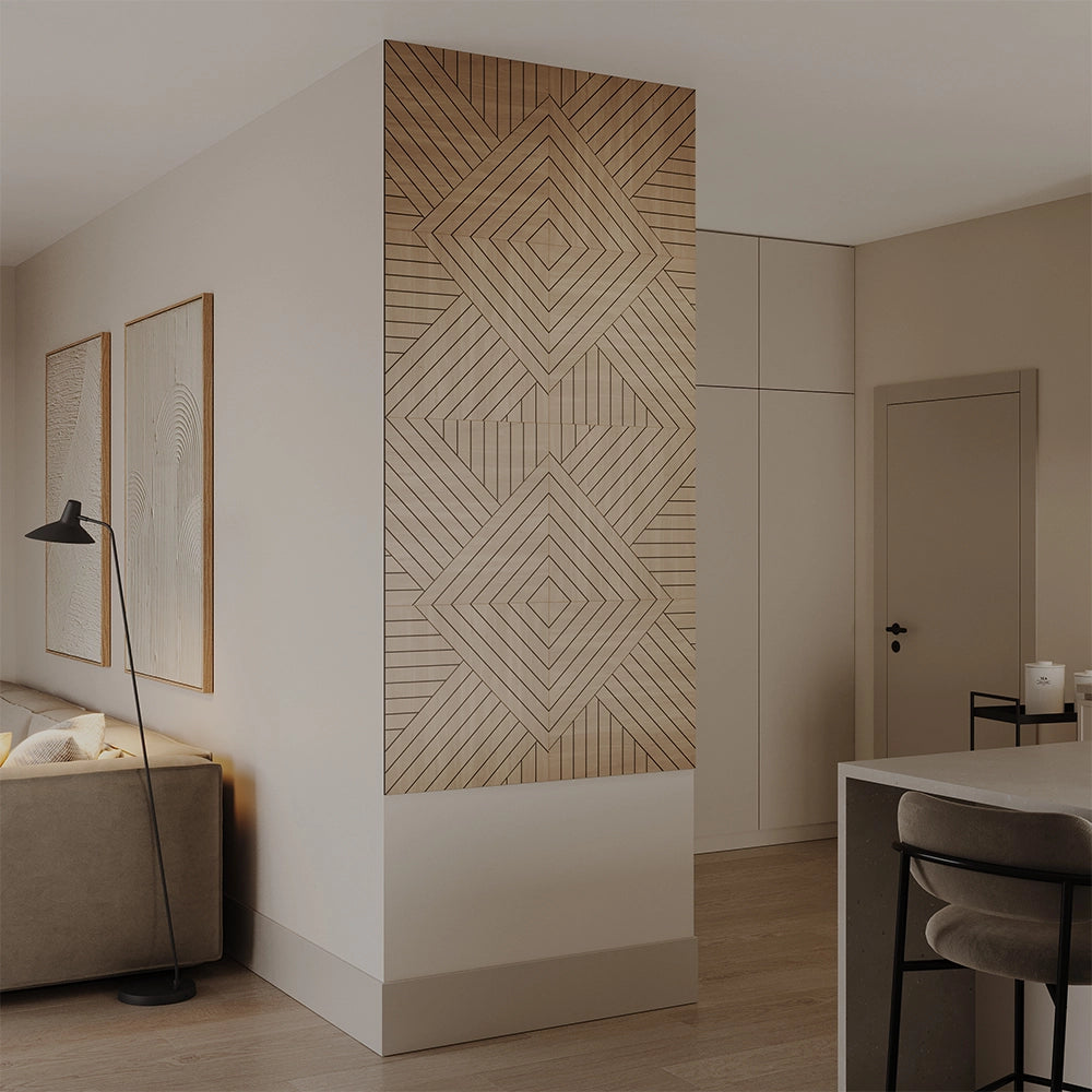 Vicco Pannello a parete Rovere 8 pezzi, a sinistra