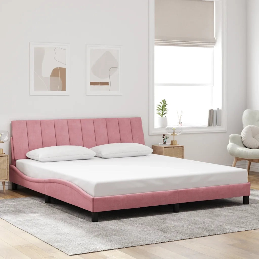Giroletto senza Materasso Hanko Rosa 180x200 cm in Velluto