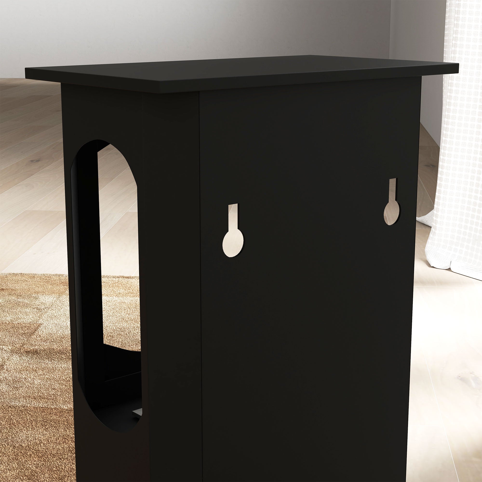 Camino a Bioetanolo da Pavimento Autoportante 43x25x68 cm Bruciatore da 1,2L in Acciaio Inox Nero