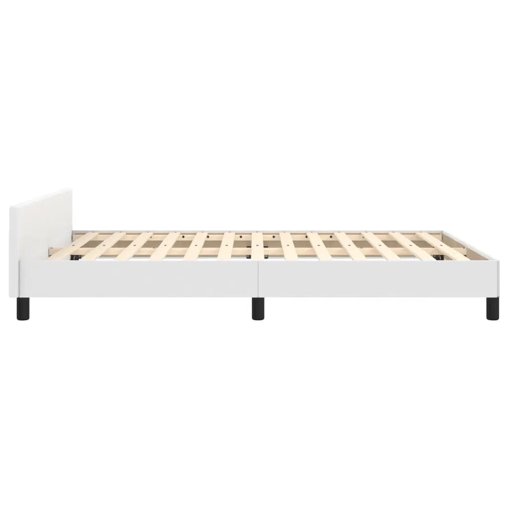 Giroletto con Testiera Bianco 140x190 cm in Similpelle 3125568