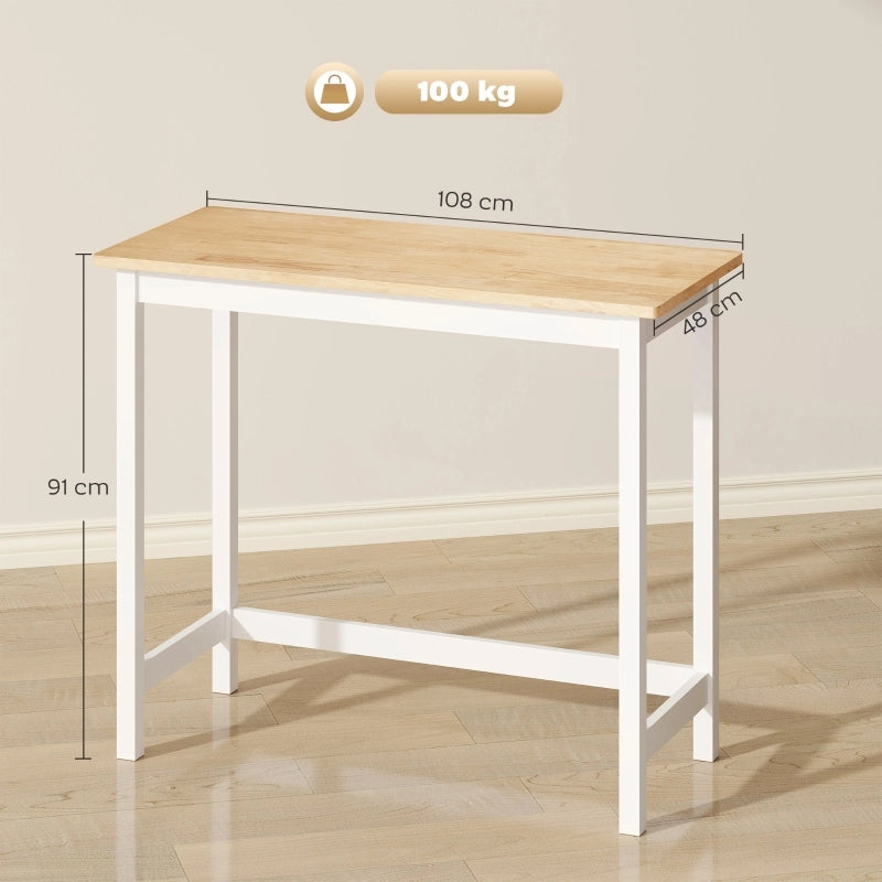 Tavolo da pranzo - bar - effetto rovere - compatto - per 2 persone - legno naturale+bianco