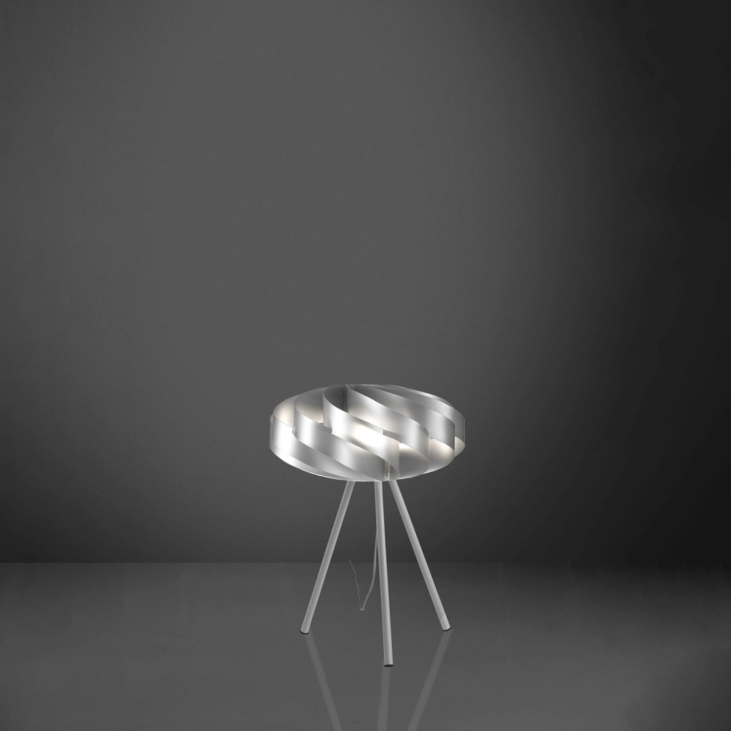 Lampada Da Scrivania-Ufficio Moderna Flat Polilux ® Argento E Metallo 1 Luce E27