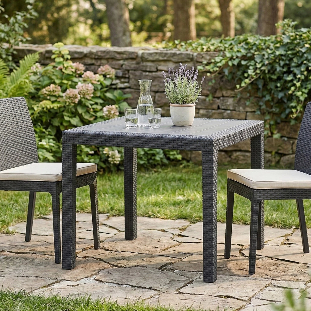 Angelico, Tavolo da Esterno 4 Posti Made in Italy, 79x79x72h cm Nero Antracite