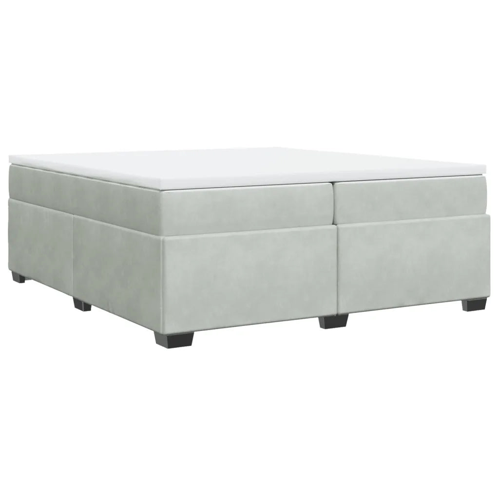 Giroletto a Molle con Materasso Grigio Chiaro 200x200cm Velluto