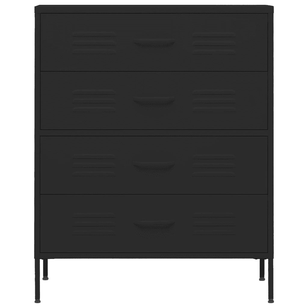 Cassettiera Nera 80x35x101,5 cm in Acciaio CFW1009078