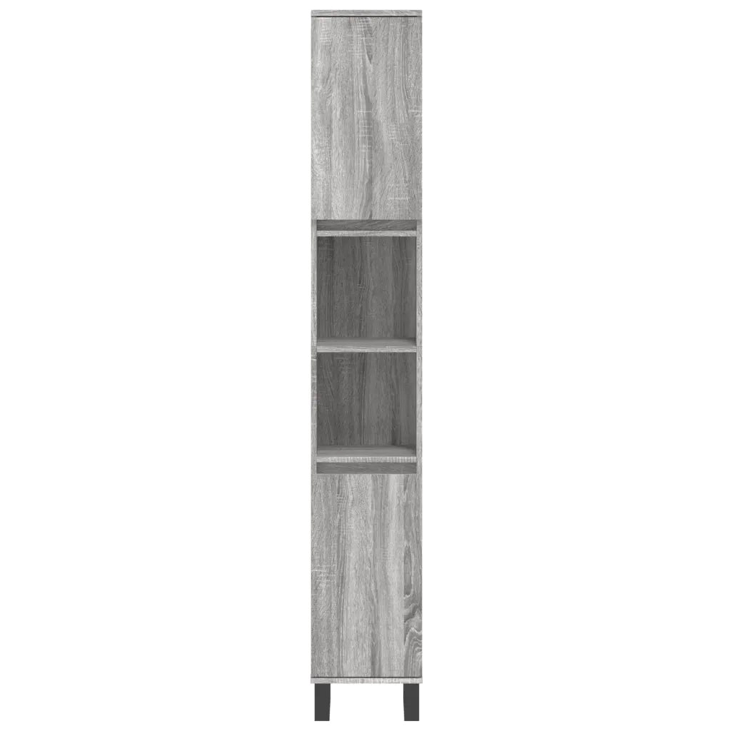 Set Mobili da Bagno 3 pz Grigio Sonoma in Legno Multistrato 3190313