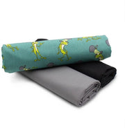 Set di stoffa in cotone 1,5m design + 2x selezione di tessuto 100% cotone a colori coordinati (Funny Frogs Set22)