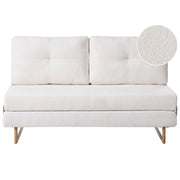 Divano letto a 3 posti Boucle bianco sporco per divano 3 persone Funzione letto pieghevole