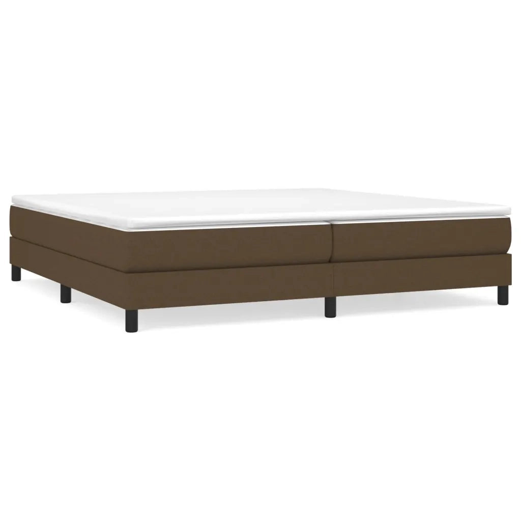 Struttura Letto a Rete a Molle-Giroletto Marrone Scuro 200x200 cm in Tessuto 300901