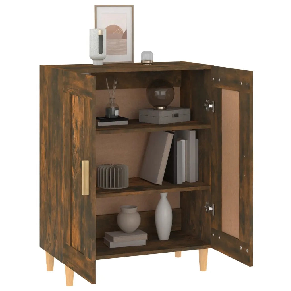 Credenza Rovere Fumo 69,5x34x90 cm in Legno Multistrato 817339