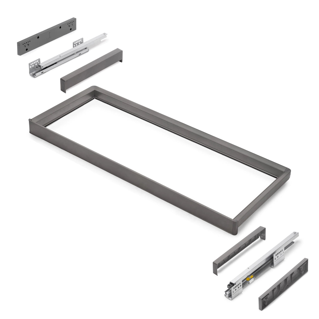 Telaio con guide a estrazione totale e chiusura morbida per accessori per armadi Quartz