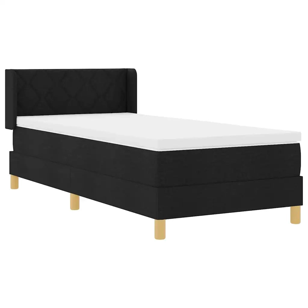 Letto a molle con materasso Nero 200 x 100 cm Tessuto 3341344