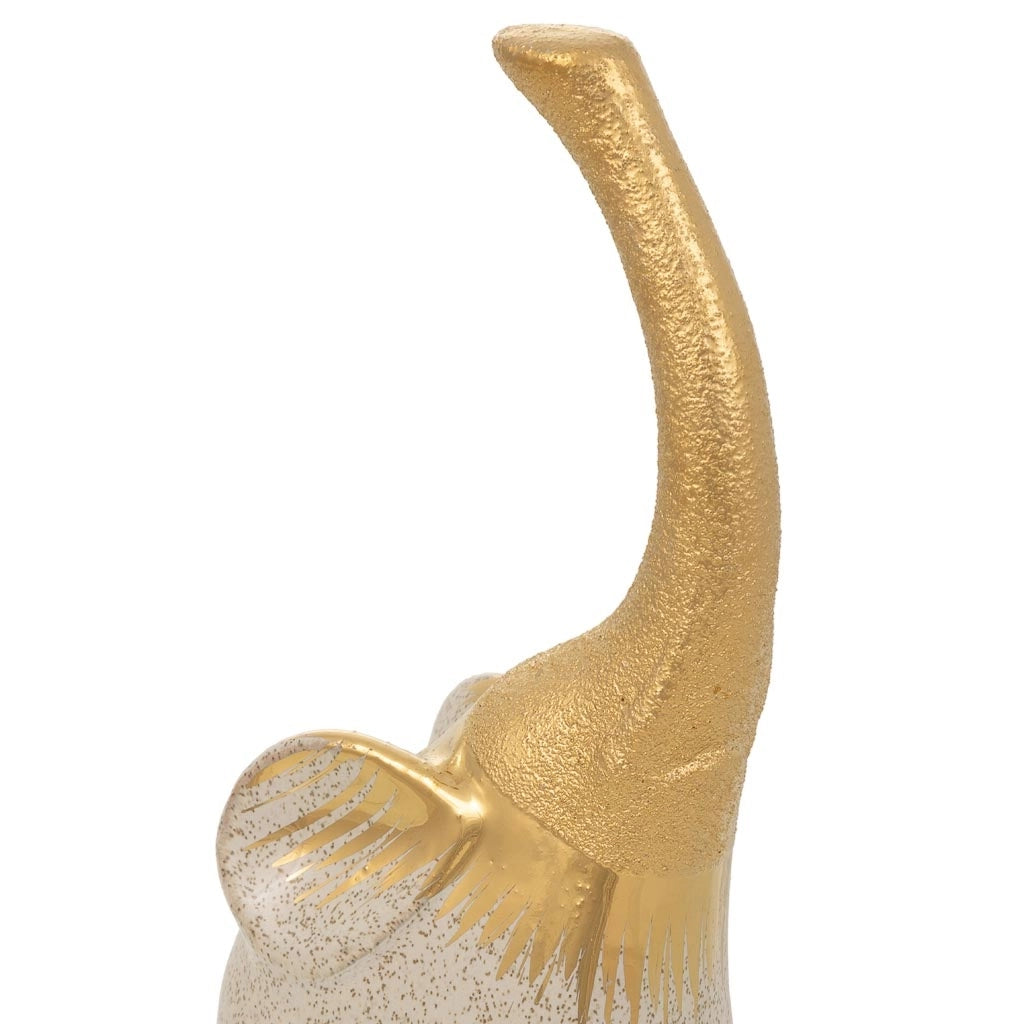 Decoro elefante in ceramica dorata 10x6,5x22h