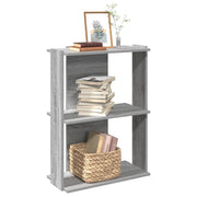 Libreria a 3 Ripiani-Scaffale per Libri-Mobile di Stoccaggio Grigio Sonoma 60x30x80cm Legno Multistrato