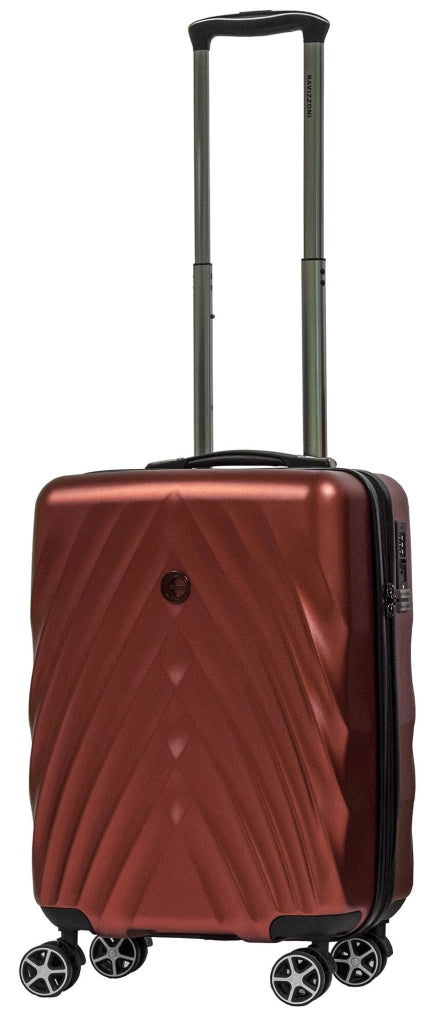 Set 3 Valigie Trolley Rigide in PET 4 Ruote TSA Ravizzoni Diamante Rosse