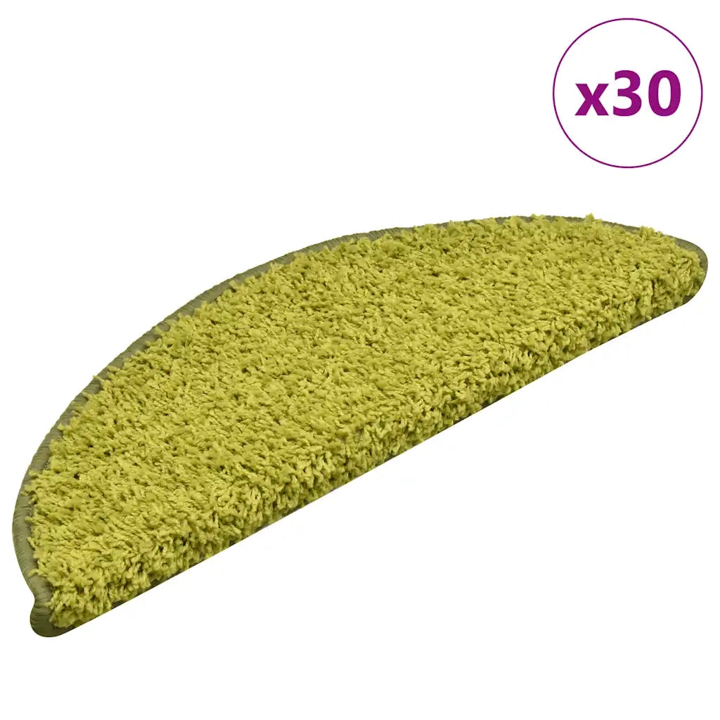 Tappetini per scale 30 pz 56x17x3 cm Verde Semicircolari