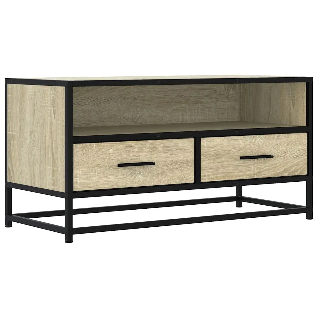 Mobile TV-Credenza per TV-Console TV Rovere Sonoma 80x34,5x40 cm Legno Multistrato Metallo 130152