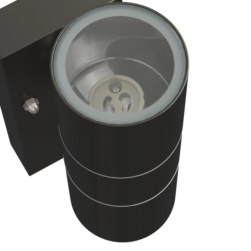 Lampada da Parete Esterno Nera Acciaio Inossidabile IP44