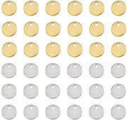 Charms in Rostovetro Stagno/ Oro - 200 Pezzi - Pendenti Piani Ronde - 6 mm di Diametro - Creazione di Gioielli - Materiale Duraturo