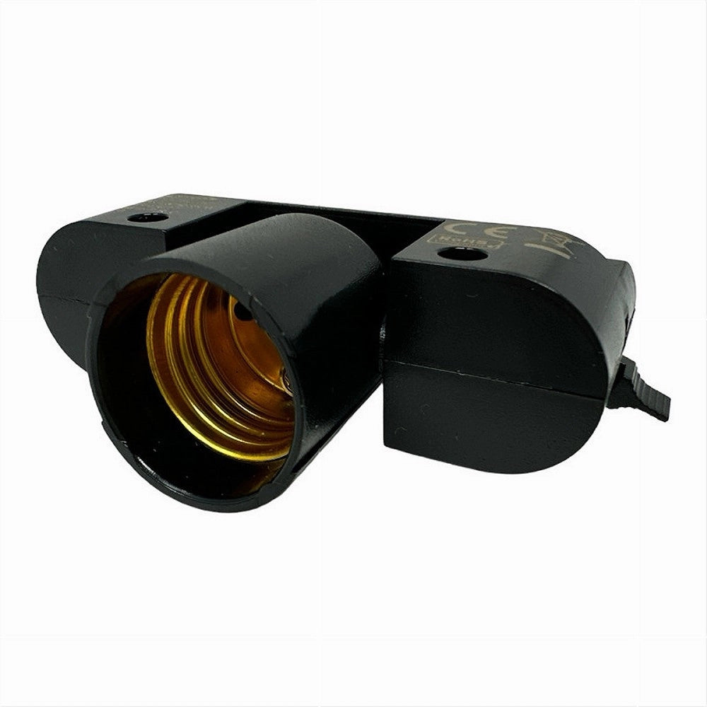 Trade Shop - Portalampada Per Binario Monofase Connettore Lampadine E27 Adattatore Pista-e27 - Nero