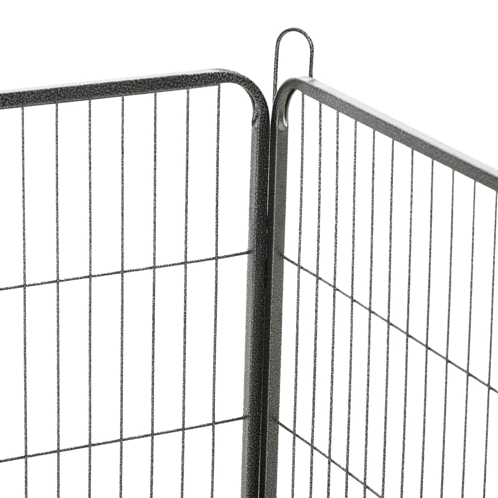 Box per cuccioli, altezza 60 cm, 16 segmenti, box per animali domestici, cancelletto per cuccioli, box personalizzabile, con 2 porte, acciaio