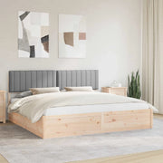Letto con Testiera Rivestita Grigio chiaro 200 x 200 cm 3398209