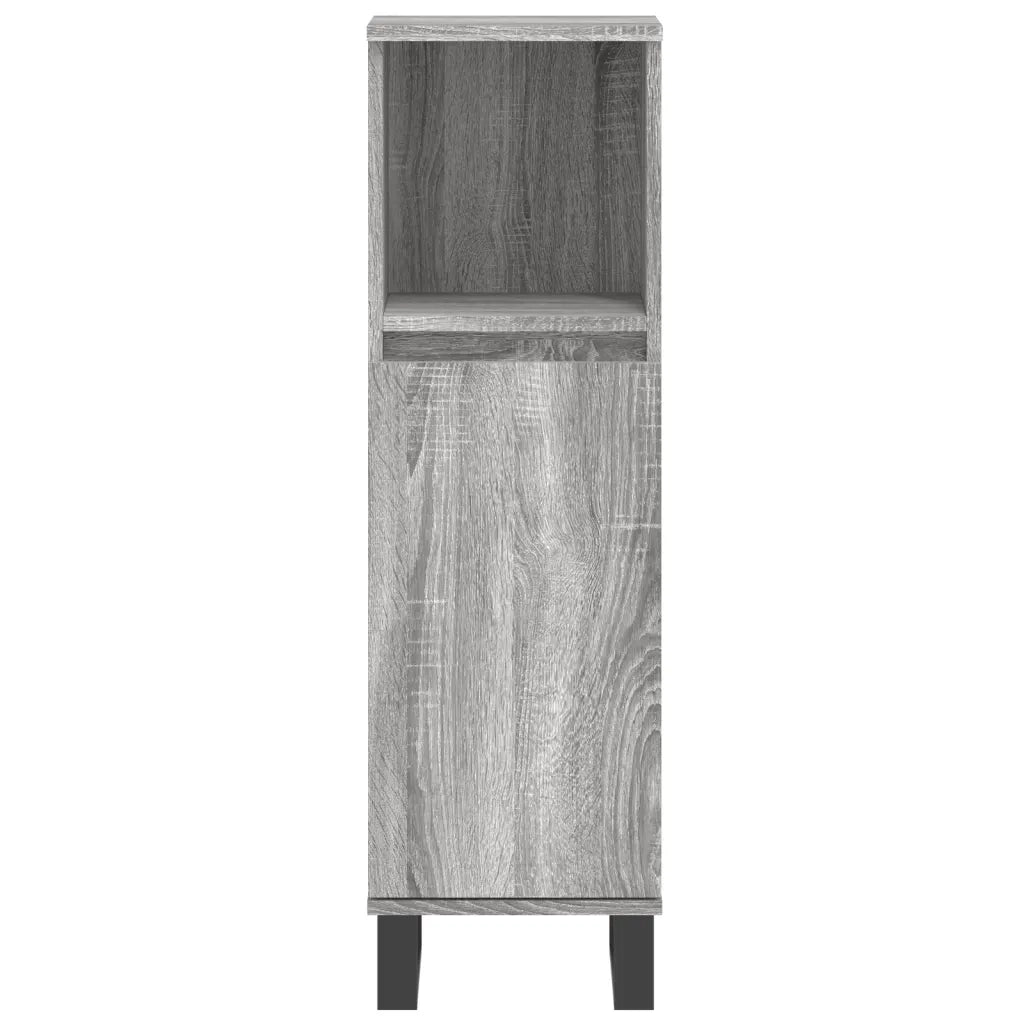 Set Mobili da Bagno 3 pz Grigio Sonoma in Legno Multistrato 3190313