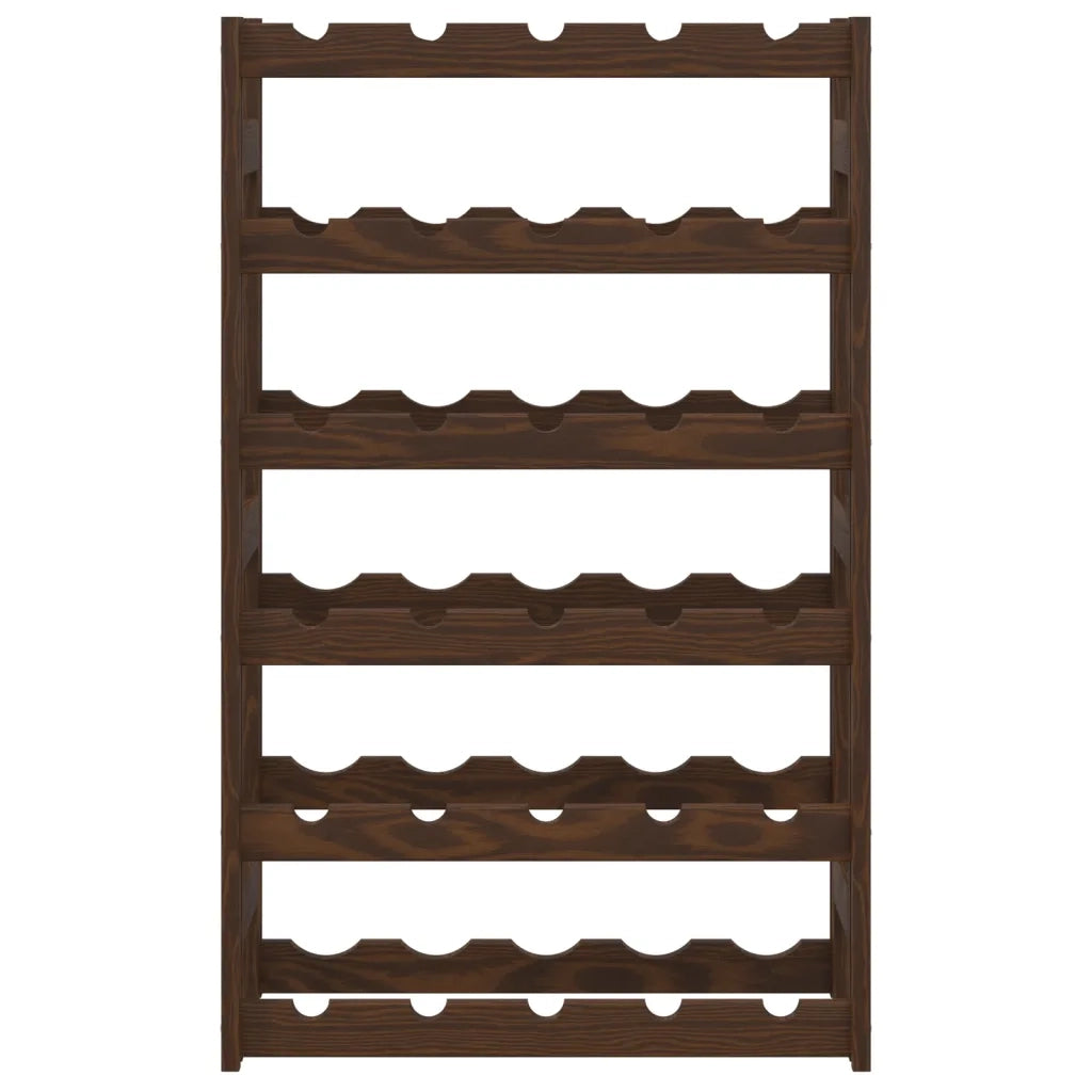 Portabottiglie per 30 Bottiglie Marrone Legno Massello di Pino CFW3304093