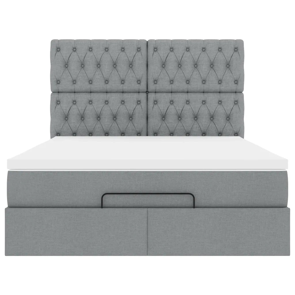 vidaXL Struttura Letto Pouf con Materasso 140x200 cm in Tessuto