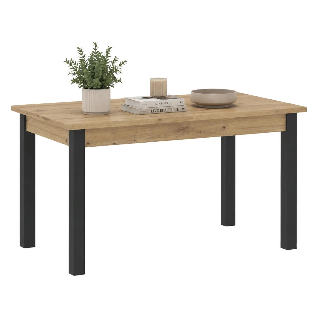 Litabana, Tavolo Fisso 6 Posti, 120x70x76h cm Marrone Rovere Nodi