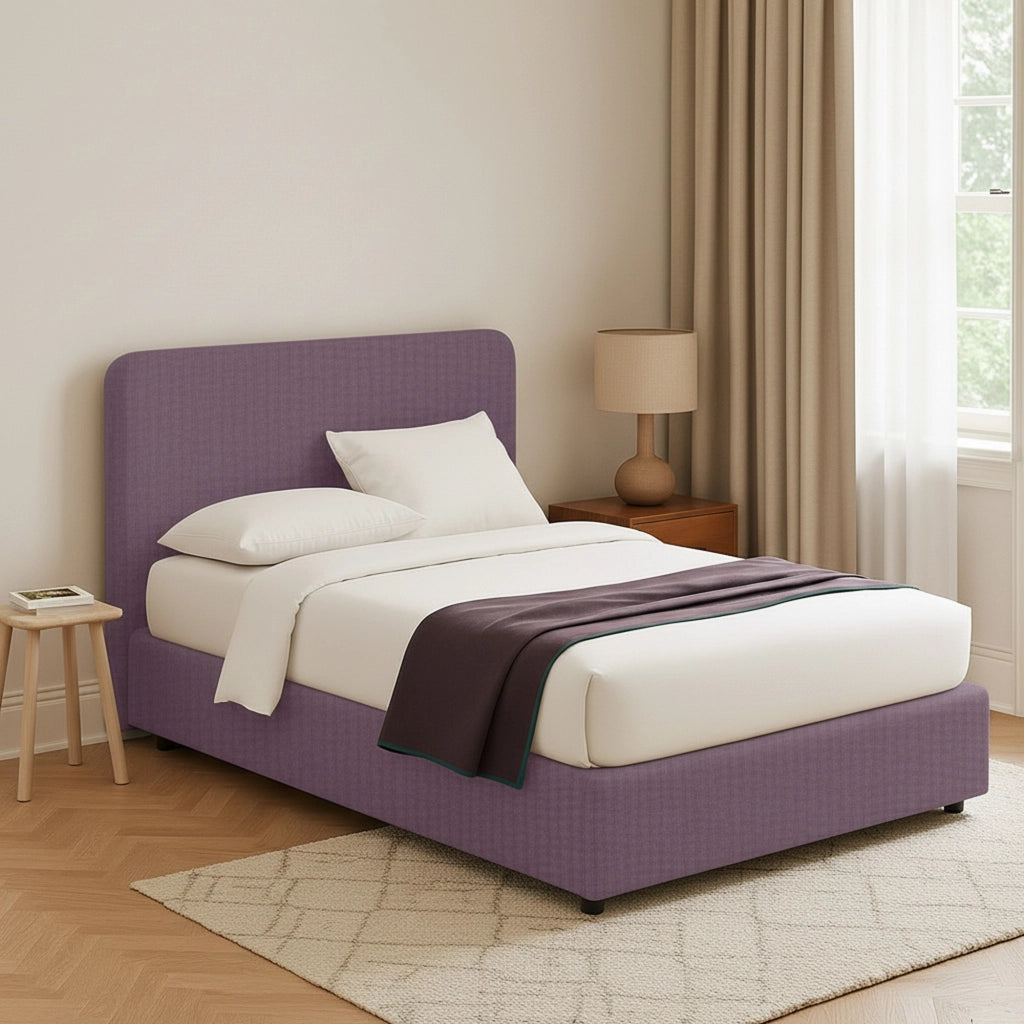Poole, Letto Piazza e Mezza Sfoderabile Made in Italy, Viola Lilla