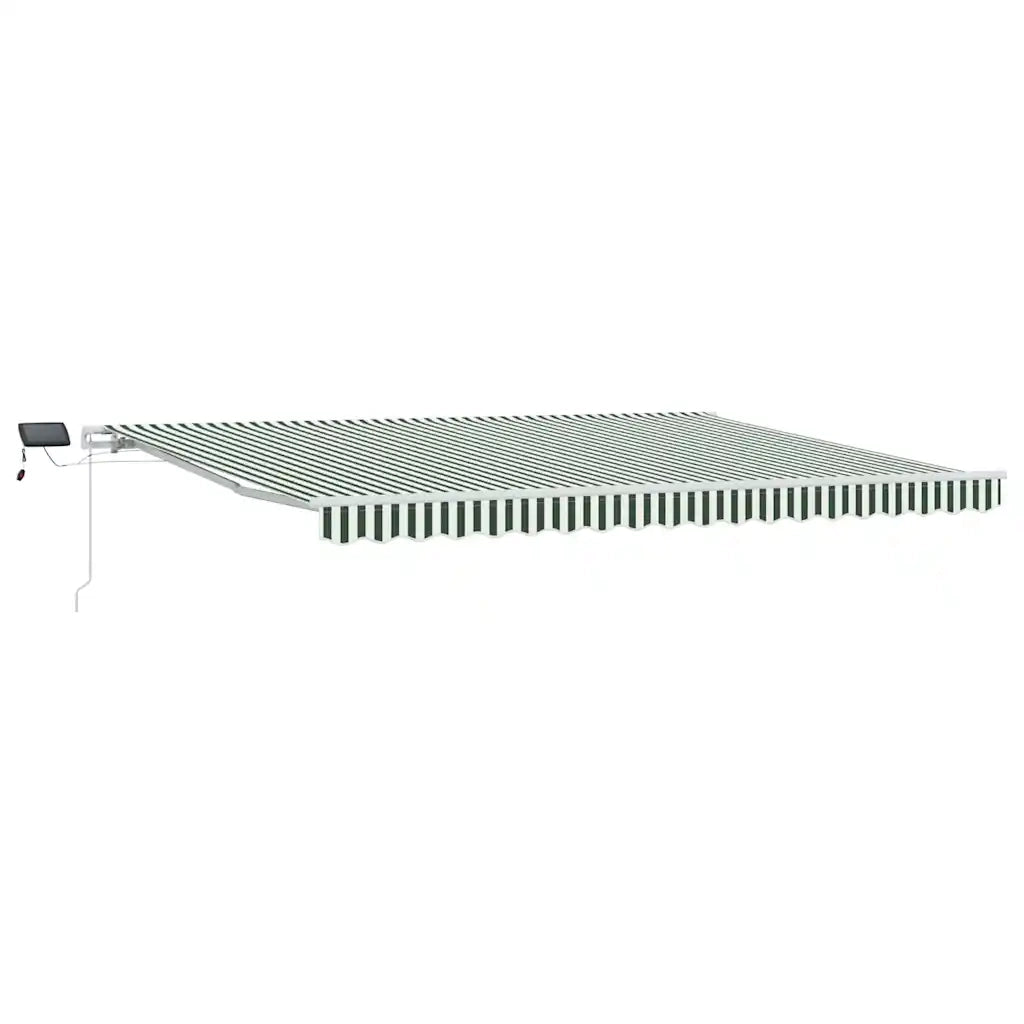Tenda Retrattile Verde e Bianco 450 × 300 cm Tessuto e acciaio 3331068