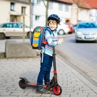 Monopattino Elettrico Pieghevole per Bambini 6+ Anni ad Altezza Regolabile, 71x36.5x75-80 cm, Nero e Rosso