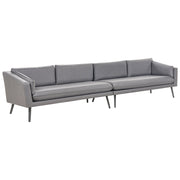 Divano modulare da esterno grigio Poliestere Rivestito 4 Posti Divano da giardino Resistente all'acqua UV Design Moderno