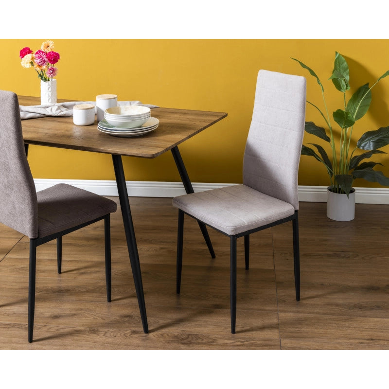Set di 6 Sedie Dahlia In Tessuto Tortora 42x51x98,5